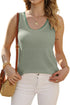 Scoop Neck Waffle Knit Flowy Vest
